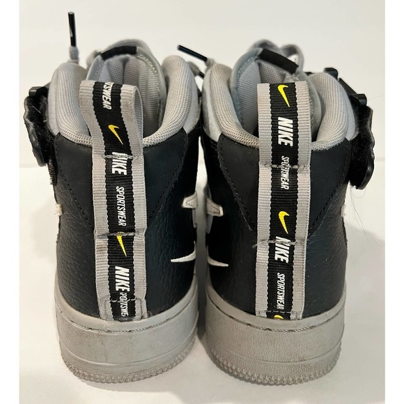 Nike Air Force 1 Mid Utility Wolf Grey Black size 7Y - Picture 7 of 12